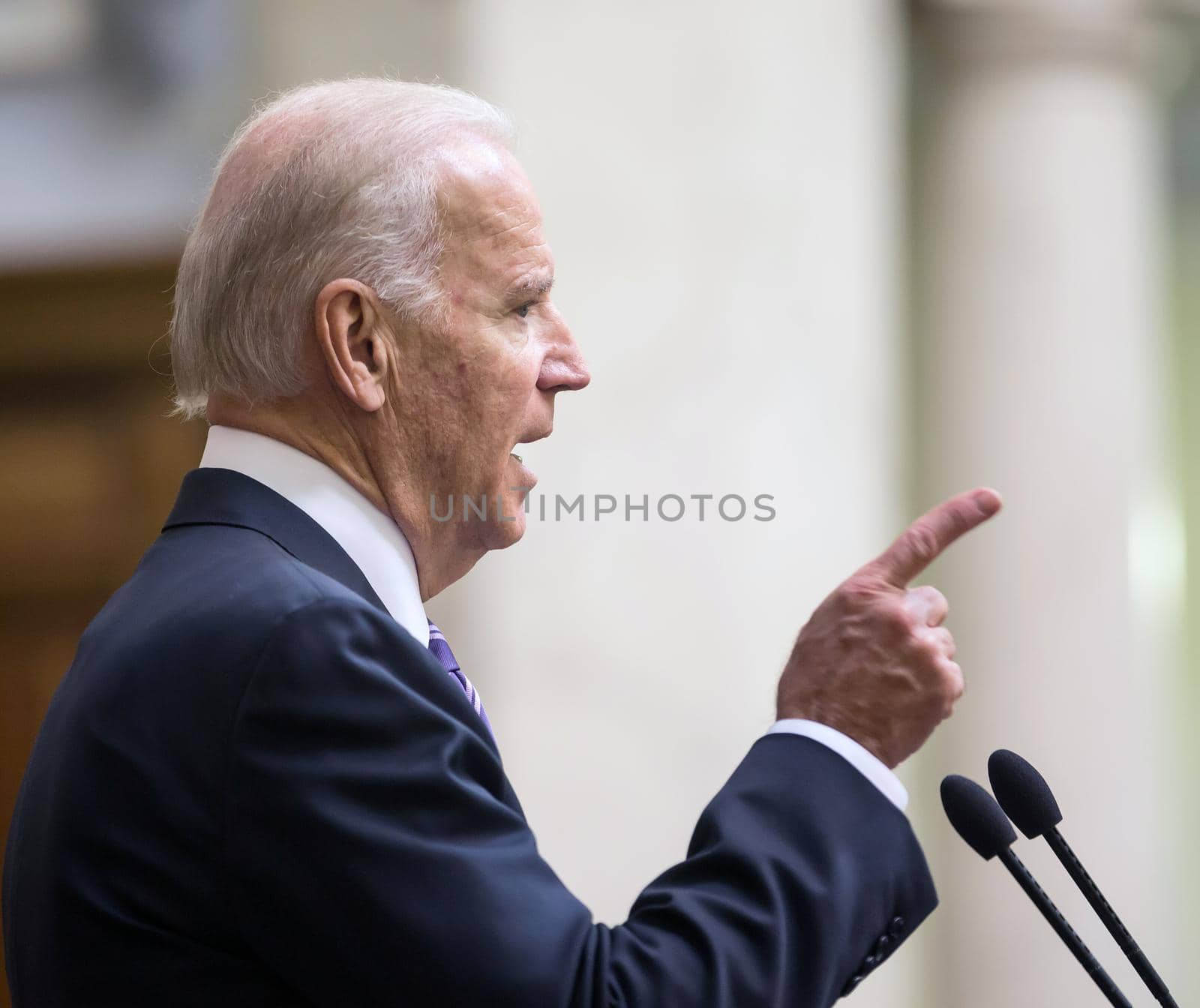 KIEV, UKRAINE - Dec 08, 2015: Vice president of USA Joseph Biden during his speech in the Verkhovna Rada of Ukraine, Kiev