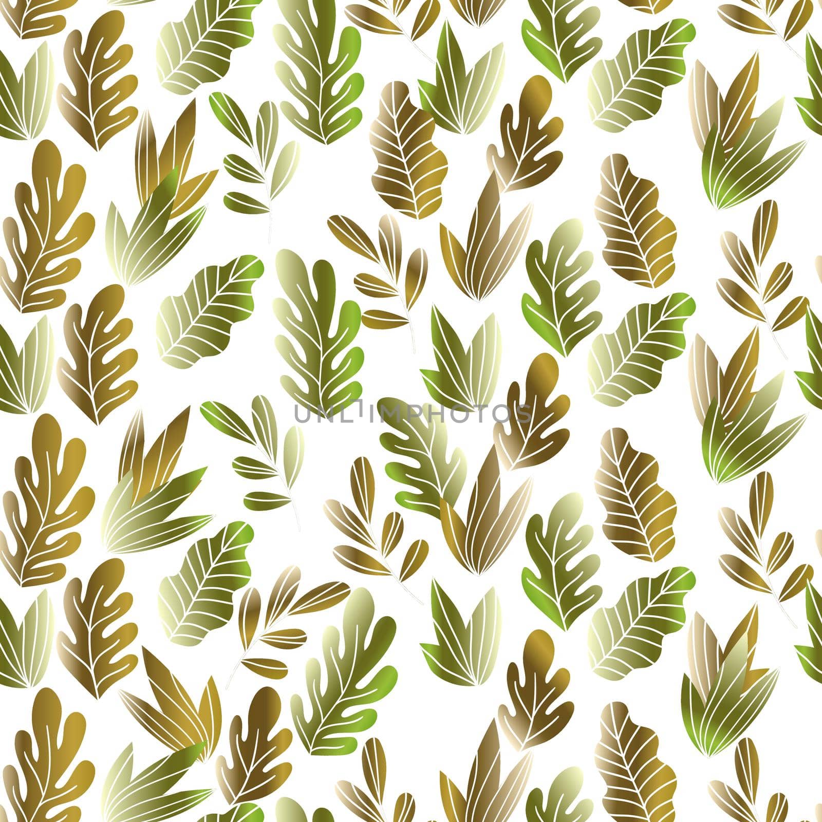 Floral seamless pattern with exotic leaves, modern background. Tropic colorful gradient branches. Fashion vector stock illustration for wallpaper, posters, card, fabric, textile