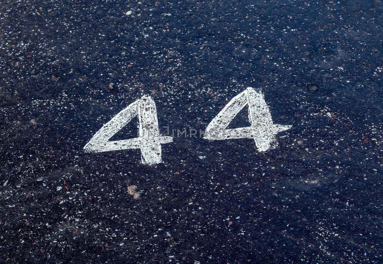 Numbers painted on concrete and asphalt surfaces by MP_foto71