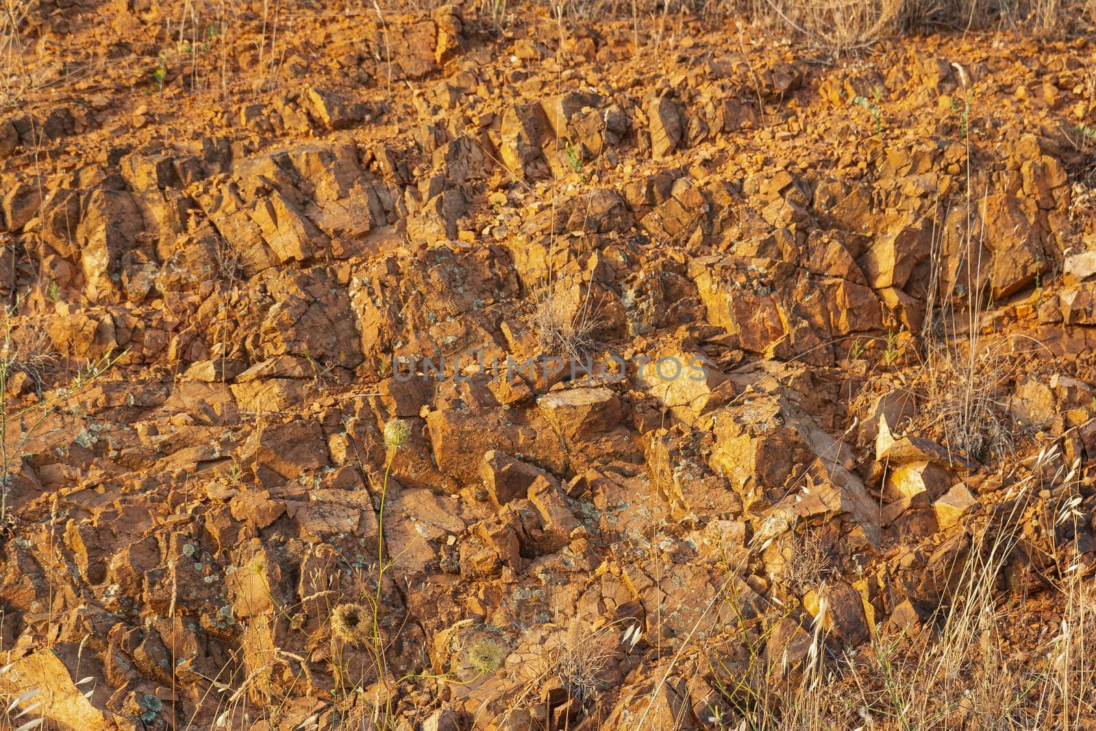 stone floor on a road in southern Spain in golden hour