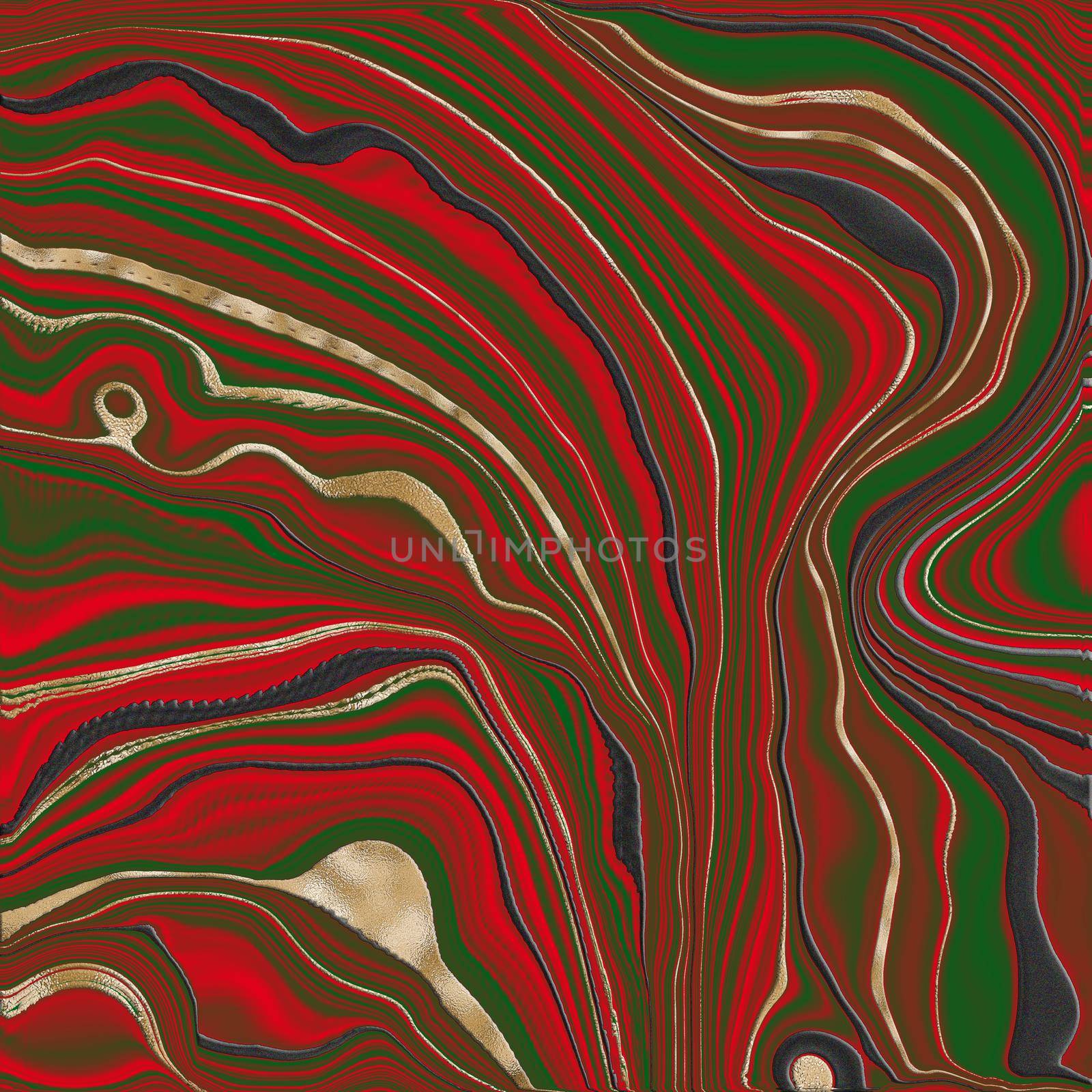 Fluid marbling effect in red with gold veins by NelliPolk