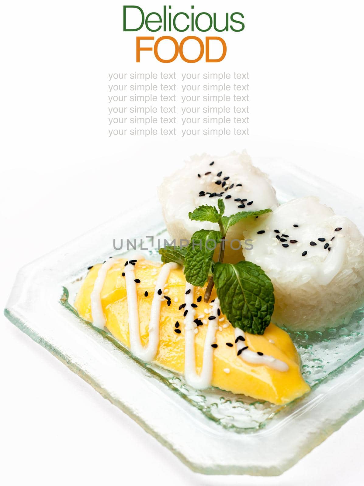 Fresh mango & Coconut cream with sweet sticky rice