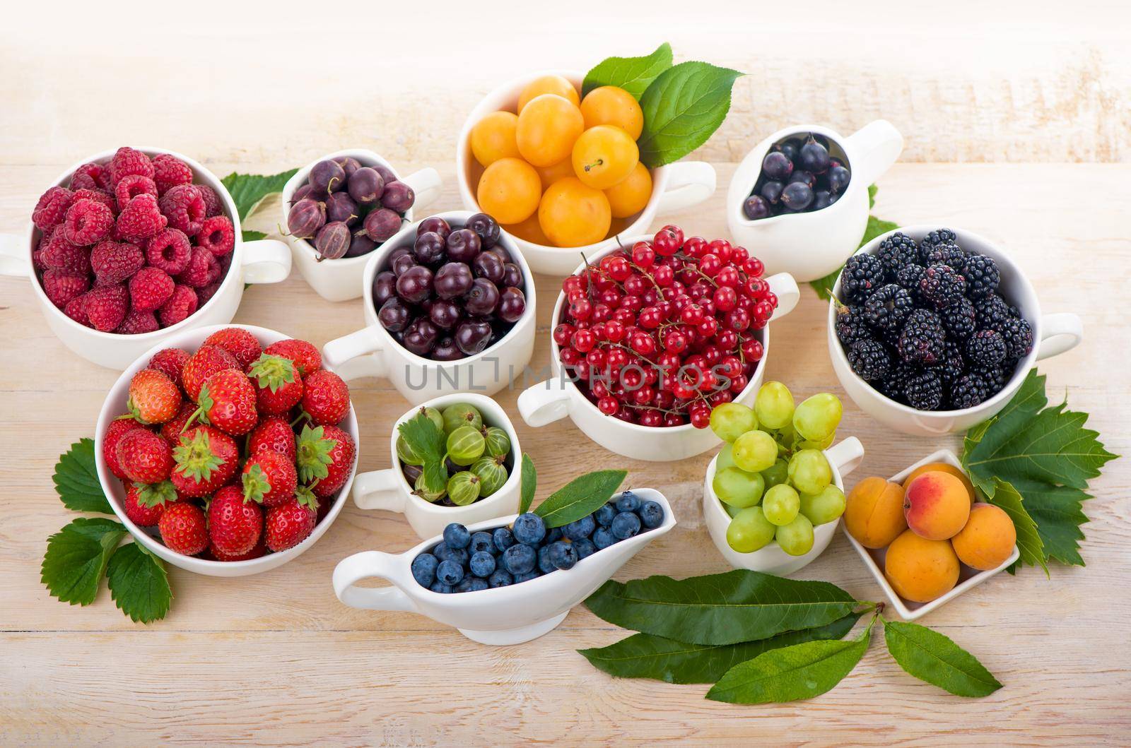 berry mix isolated on a white background.