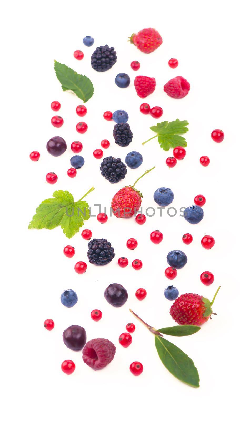 berry mix isolated on a white background by aprilphoto