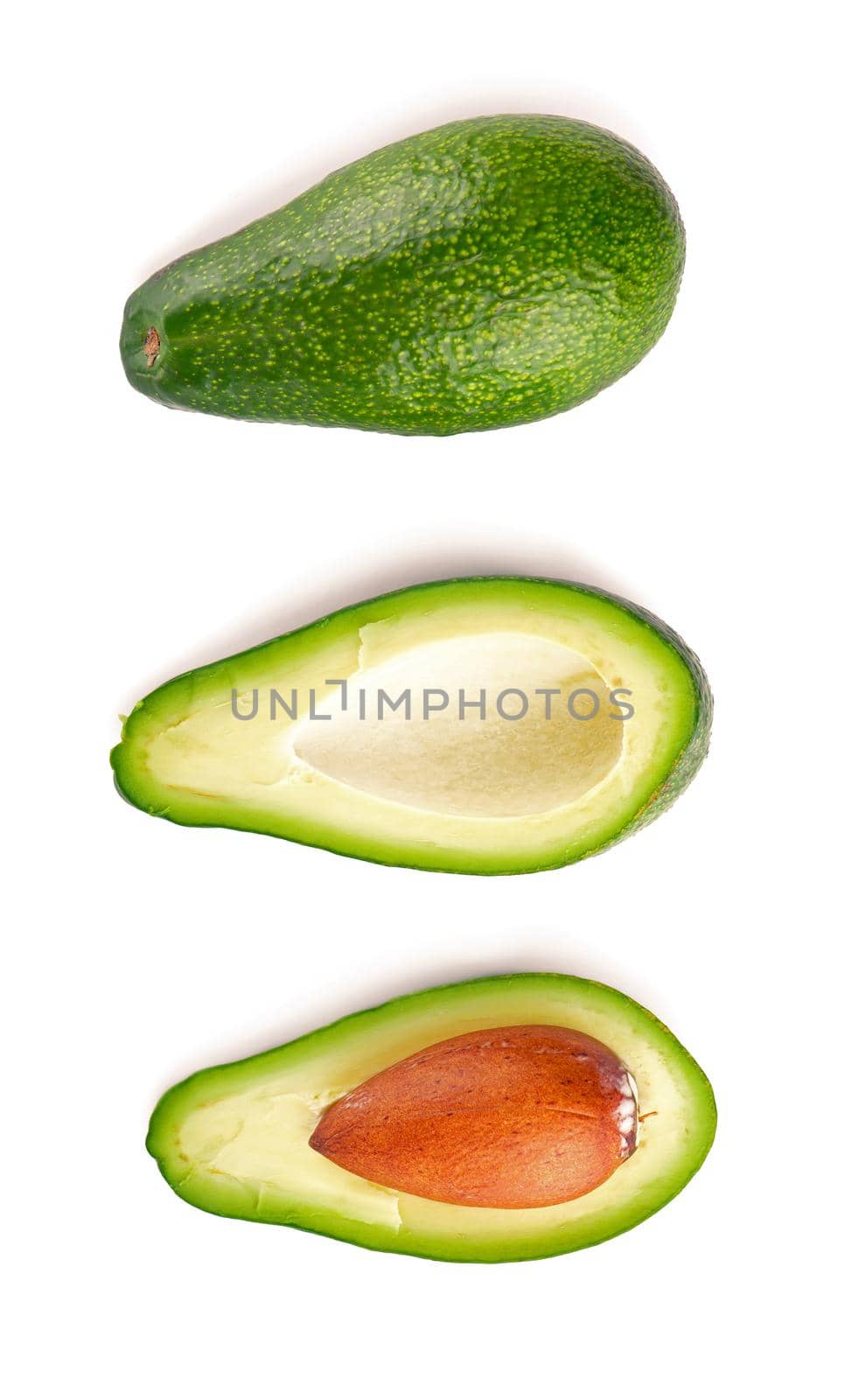 avocado, clipping path, isolated on white background full depth of field