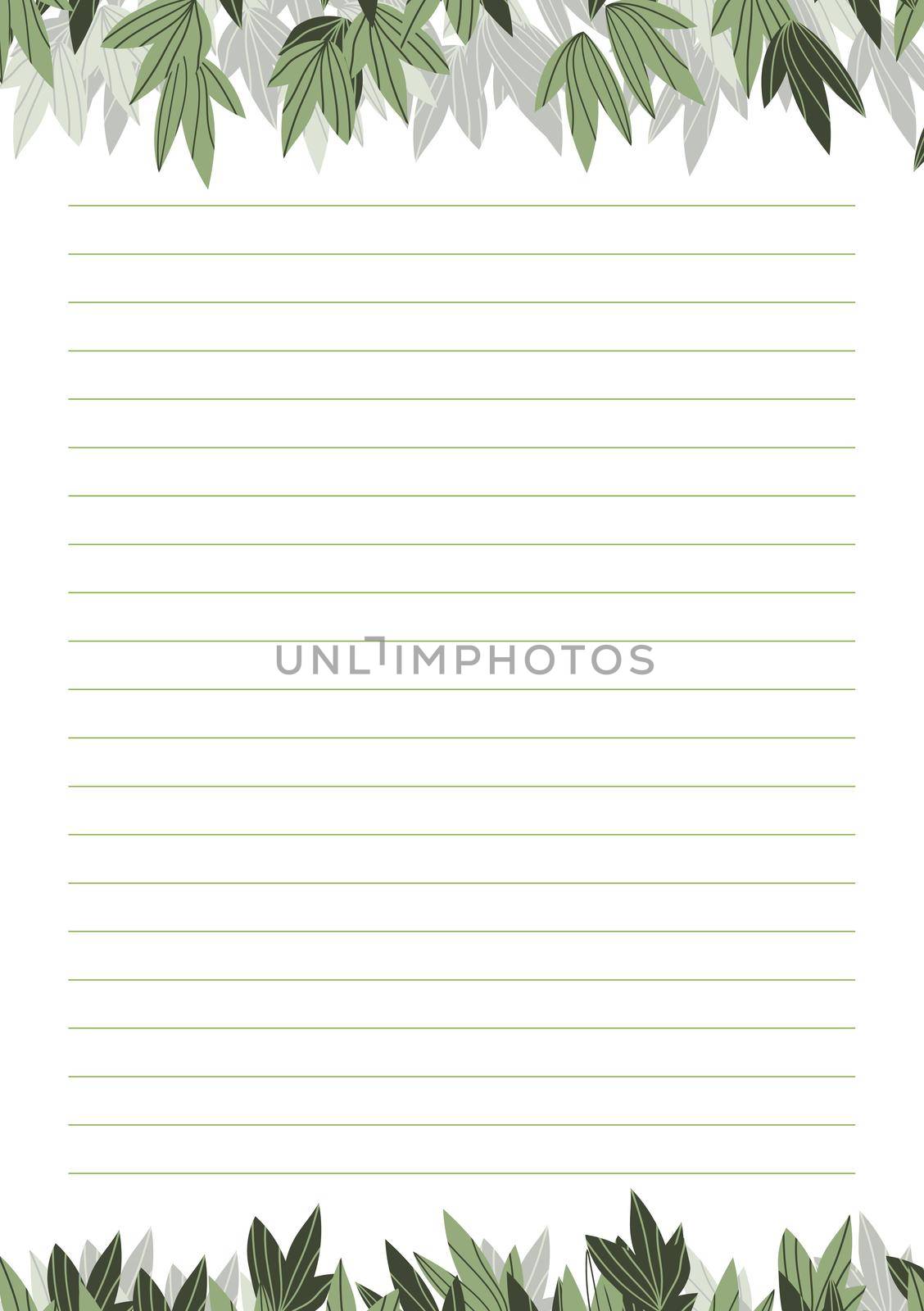 Grid paper. Abstract striped background with color horizontal lines. Printing paper note on floral background. Optimal A5 size. Geometric pattern for school, copybooks, notebooks, diary, notes, books