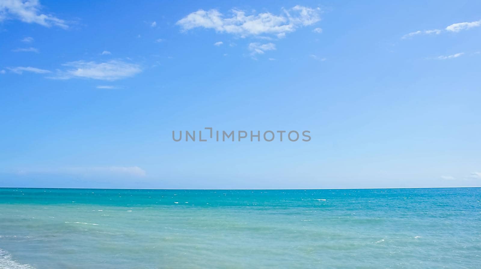 Beautiful seascape with blue sea and sky.