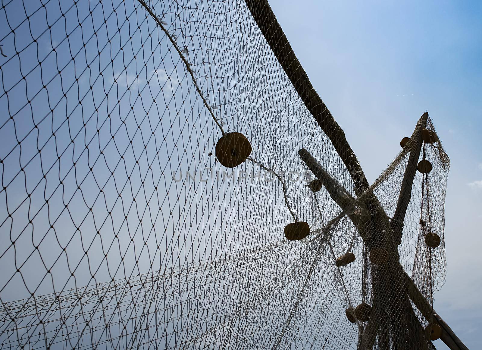 Background image of a fishing net.