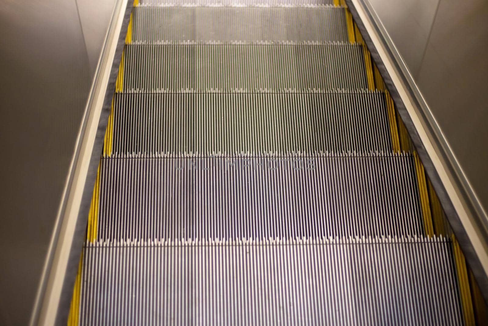 Close up of escalator in shopping mall