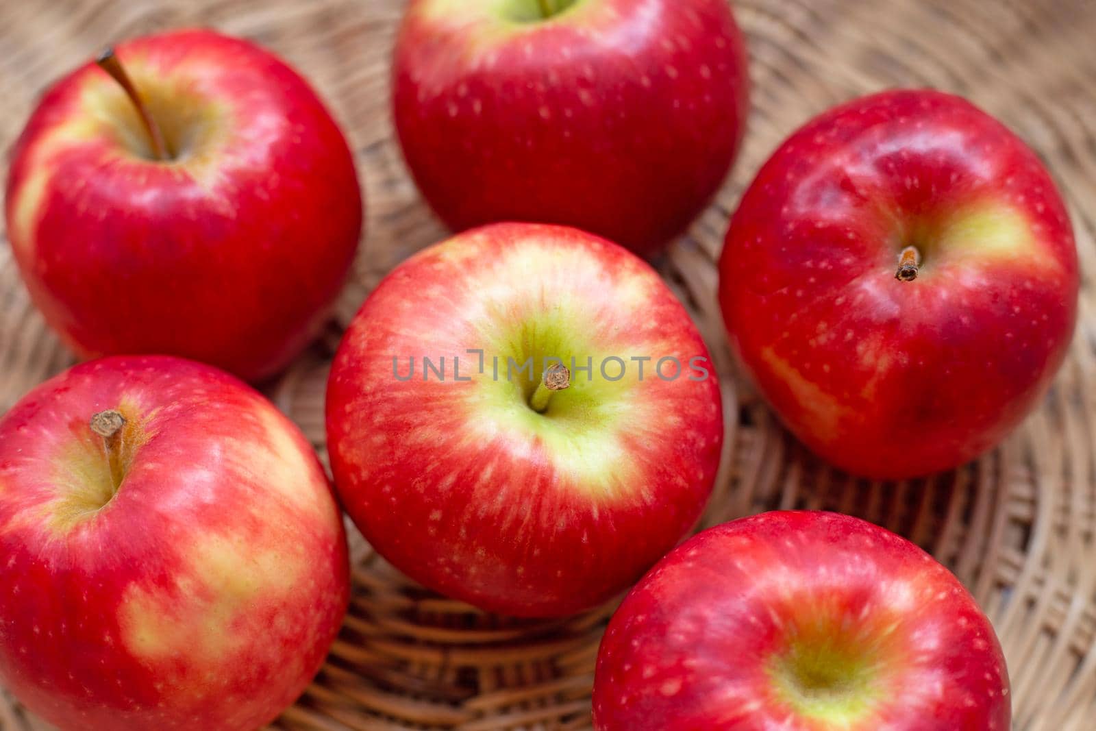 Fresh apples in a basket