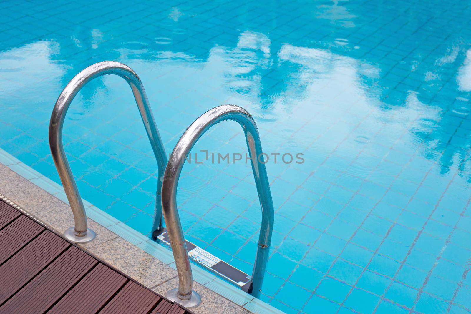 Outdoor swimming pool with stair