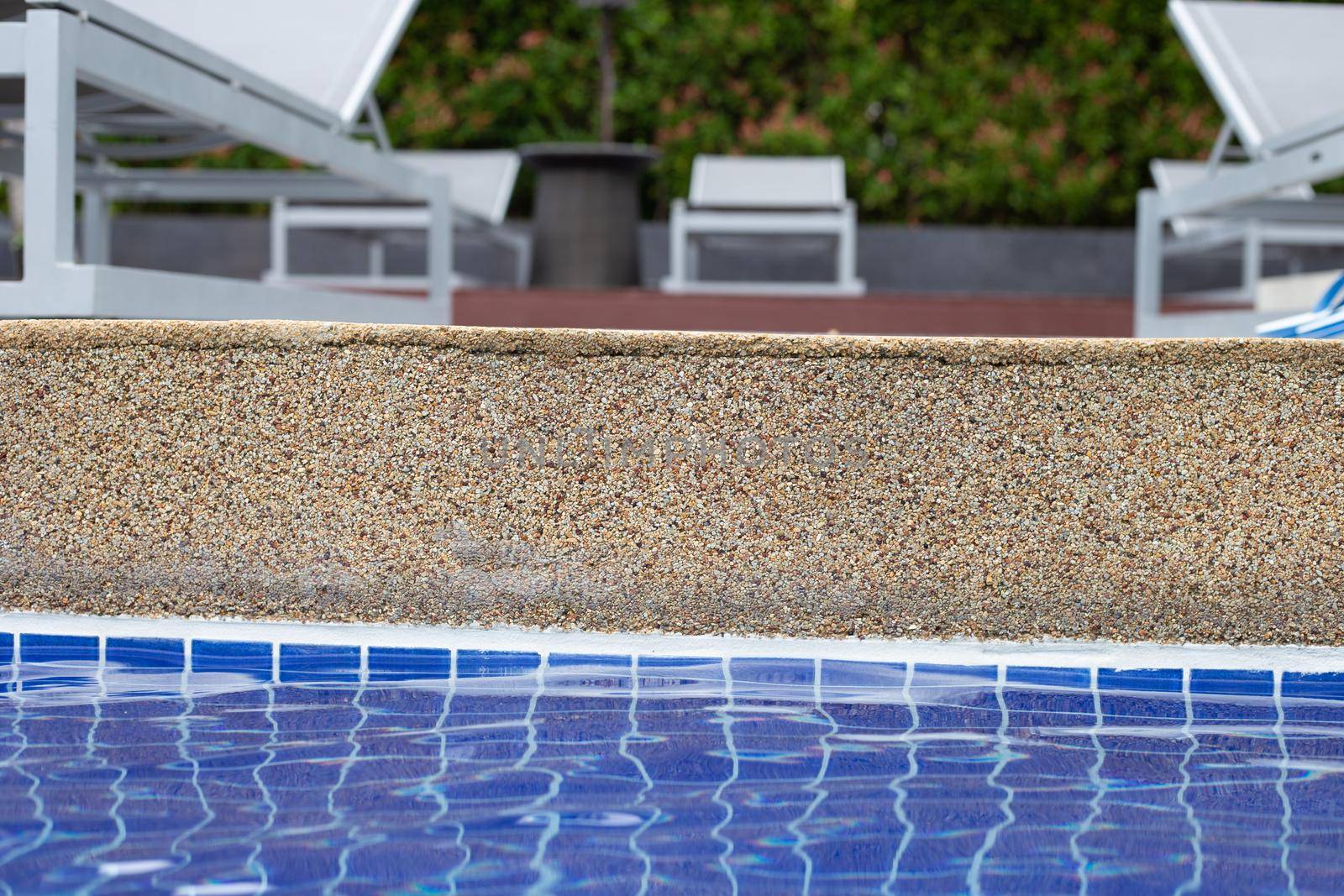 Swimming pool view from water