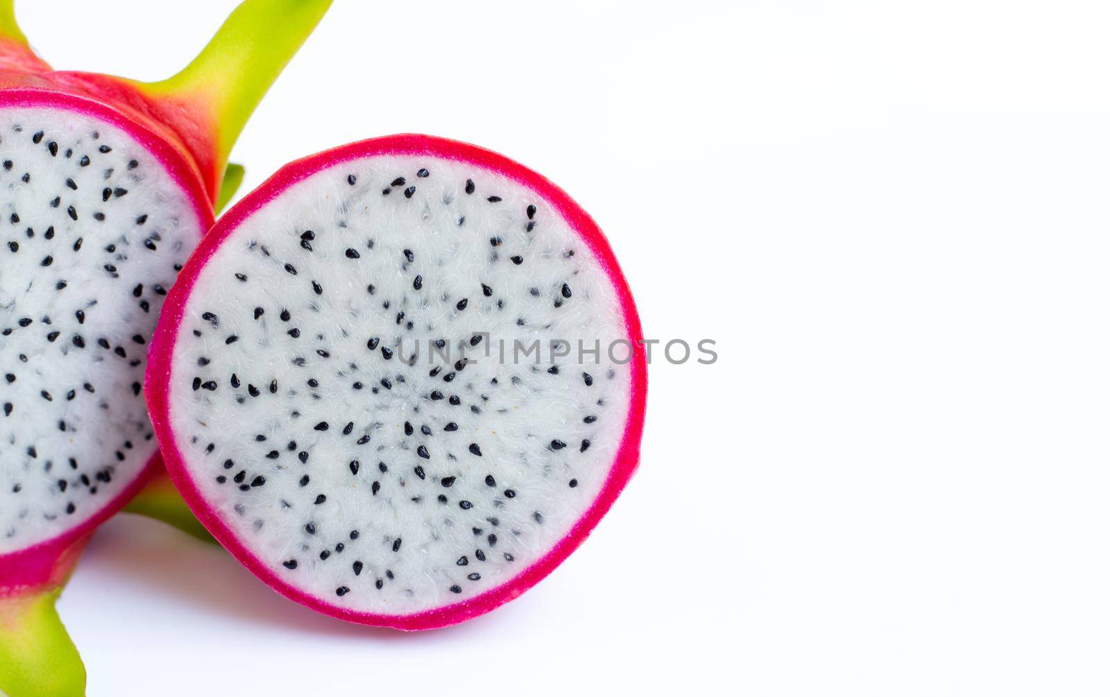 Dragon fruit, pitaya isolated on white background.