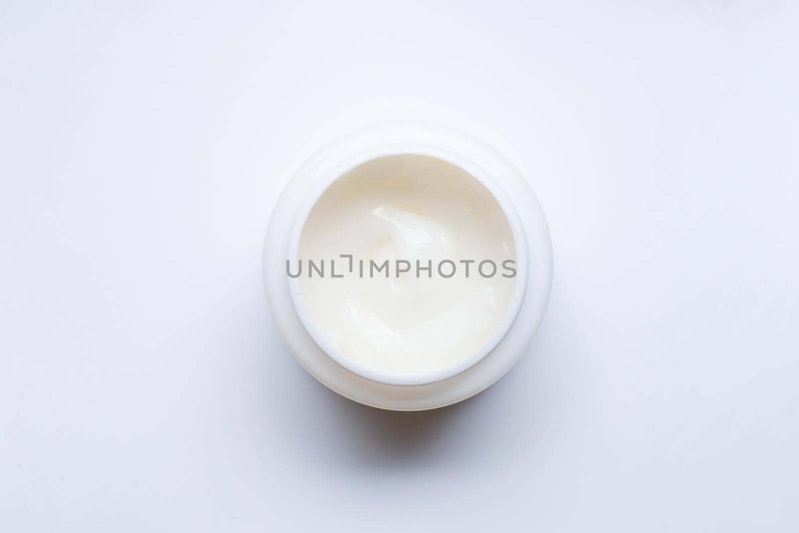 Cosmetic product on  a white background. Top view