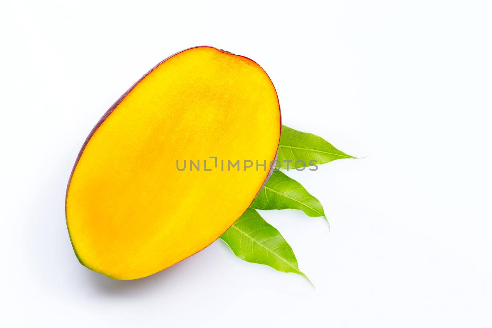 Tropical fruit, Mango  on white background. Top view