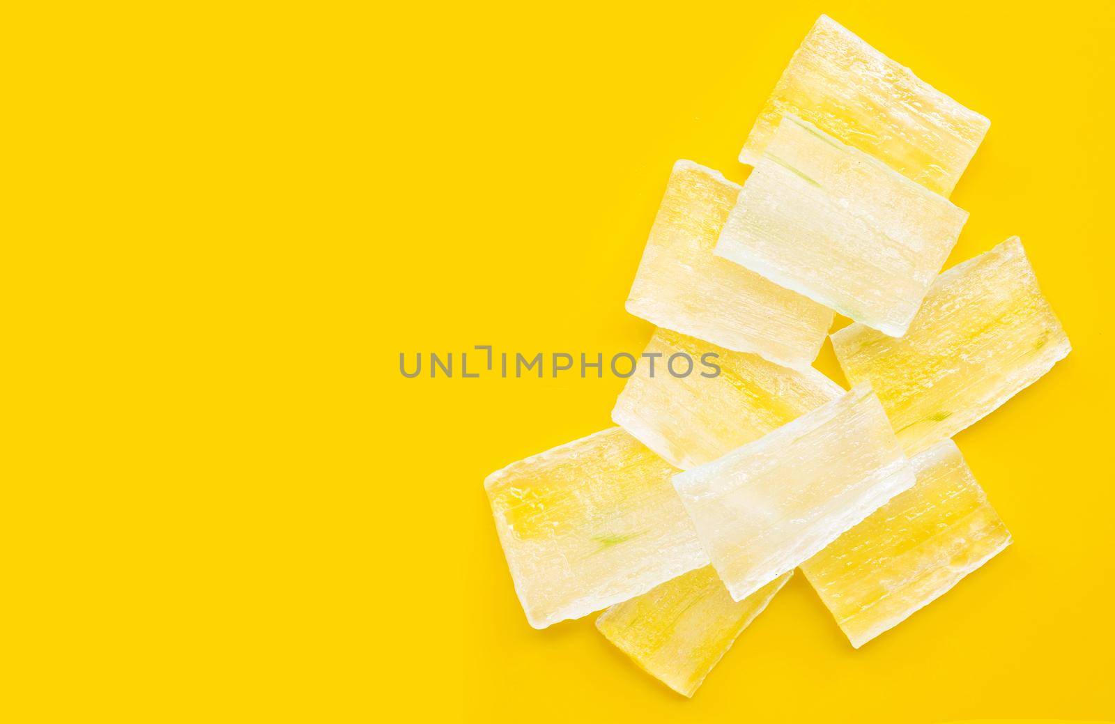 Aloe vera is a popular medicinal plant for health and beauty. Top view