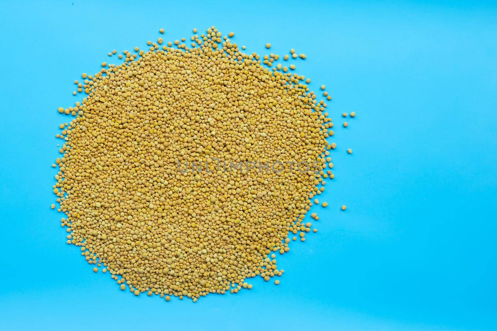 Chemical fertilizer for planting and plantation. Copy space