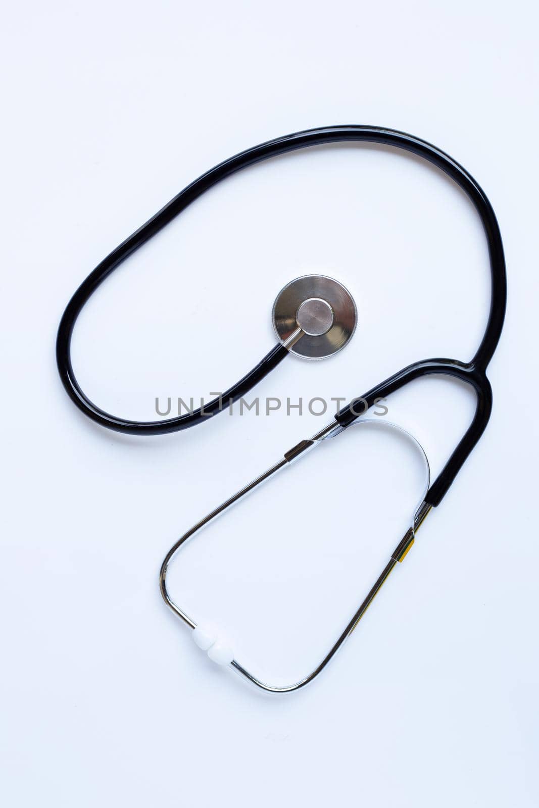 Stethoscope on white background. copy space
