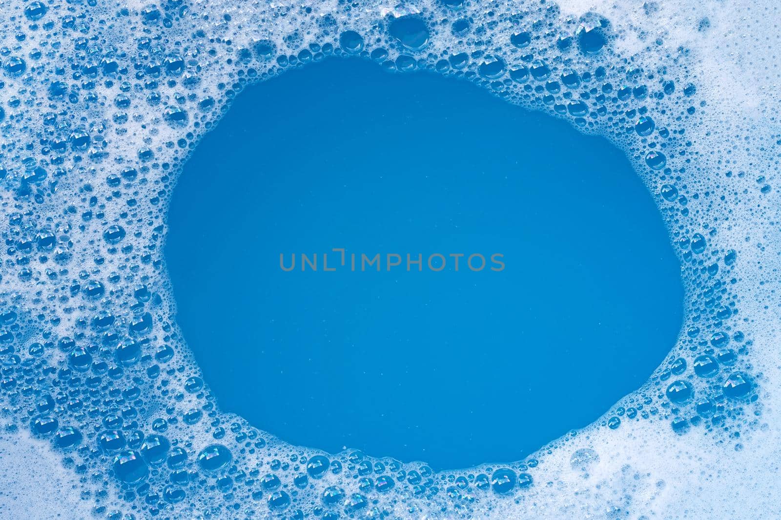Frame made of detergent foam bubble. Top view