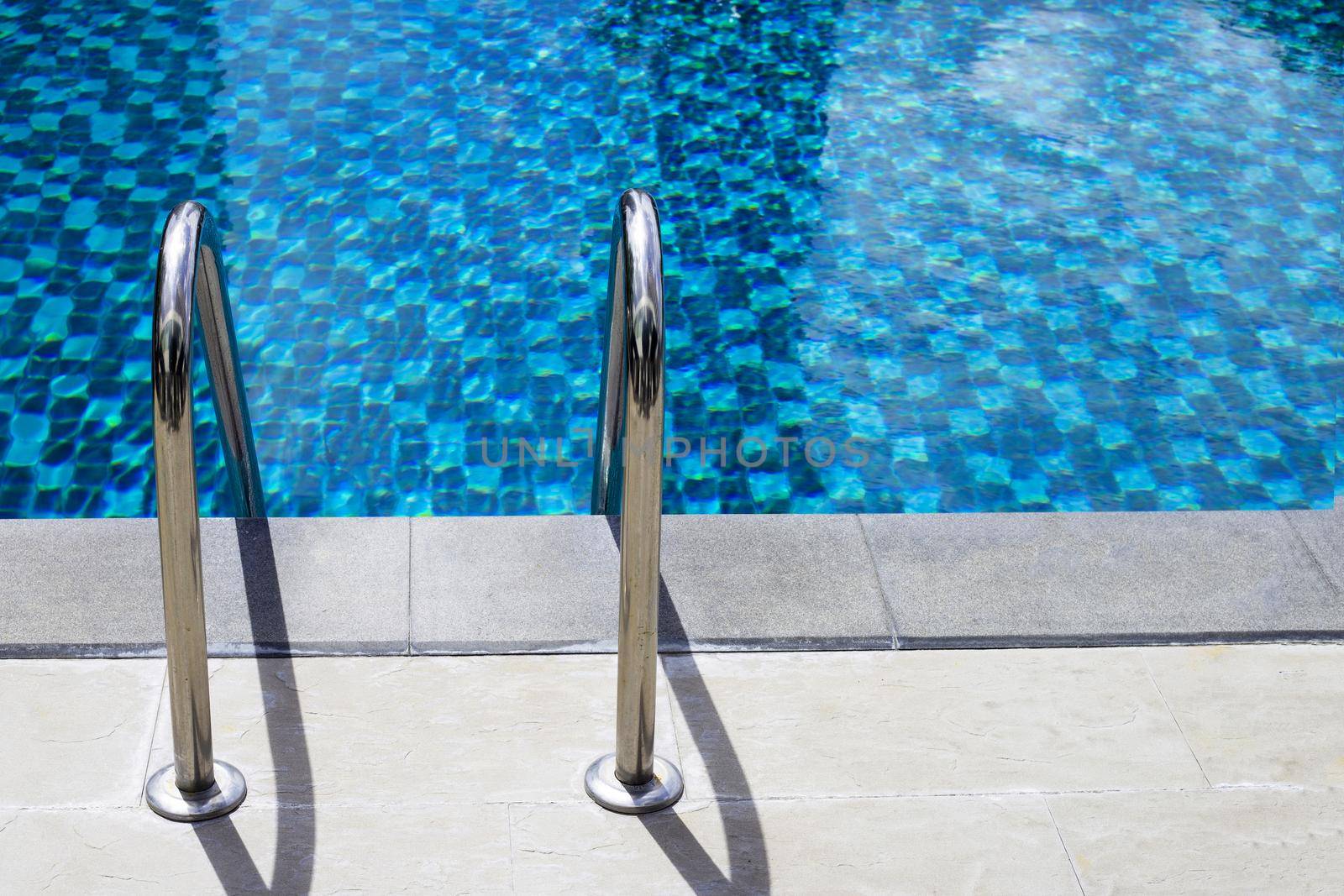 Outdoor swimming pool with stair