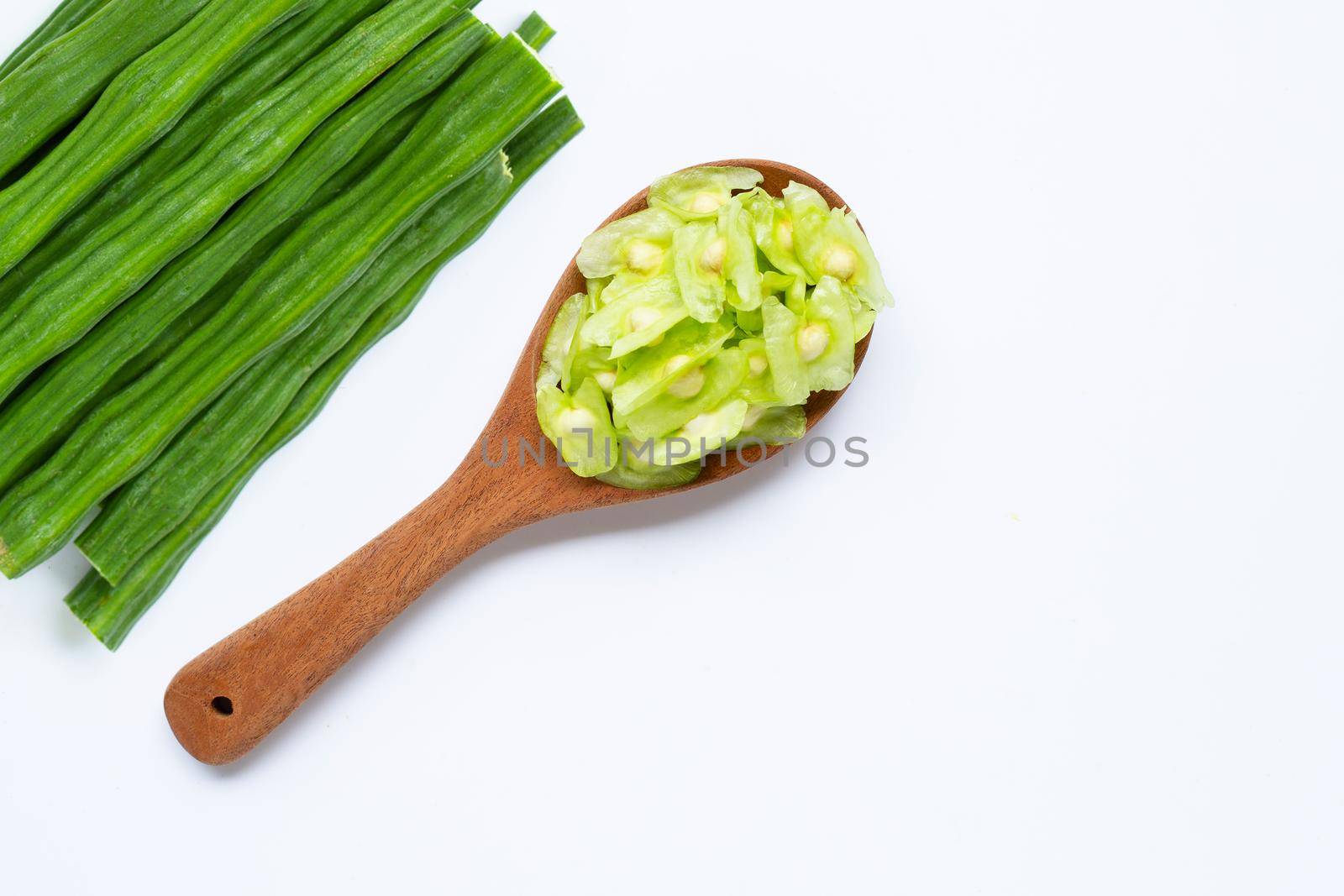 Moringa oleifera isolated on white background.