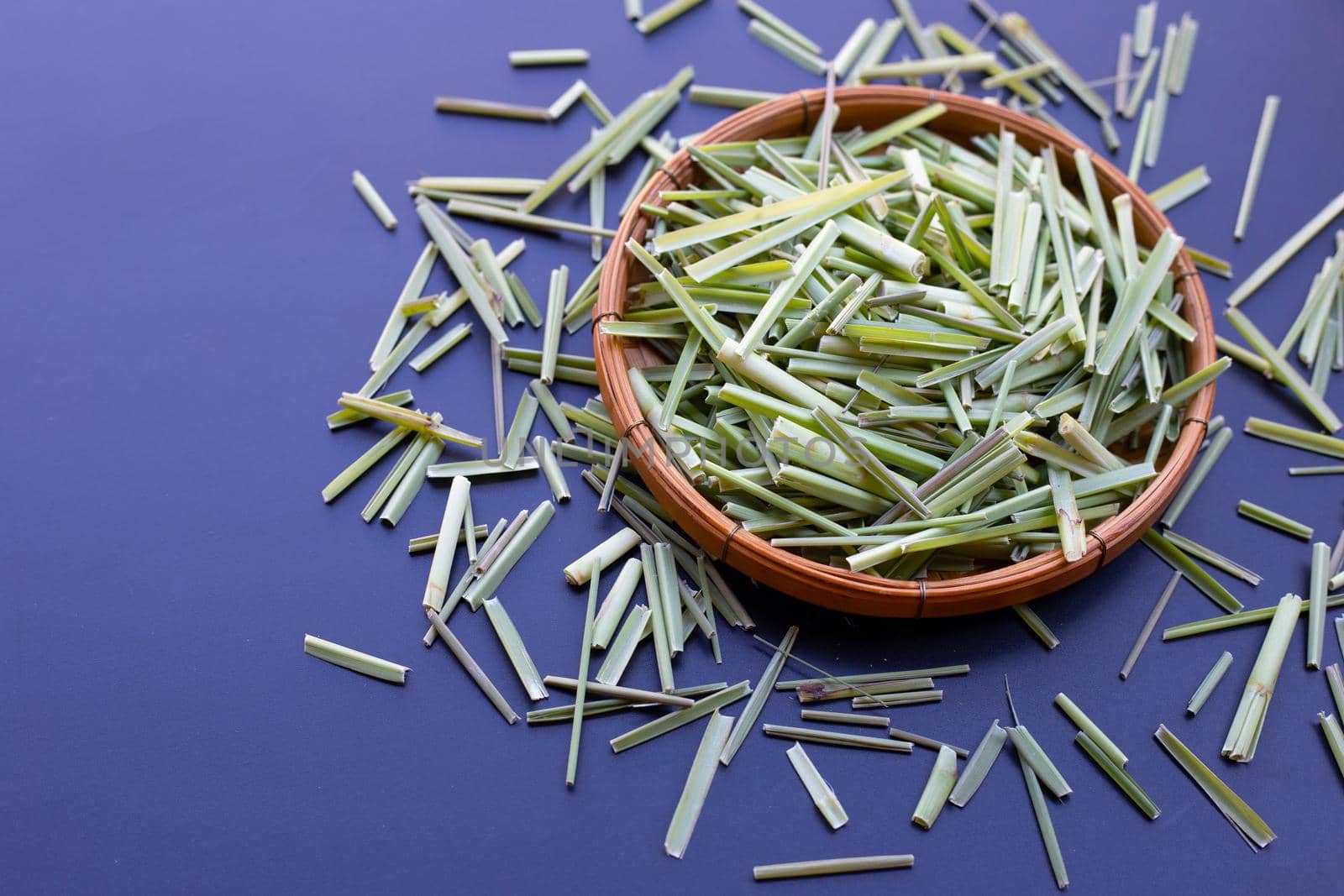 organic dried lemongrass. Herb for tea concept