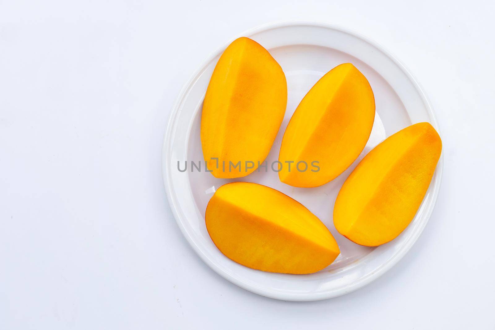Tropical fruit, Mango  on white background.
