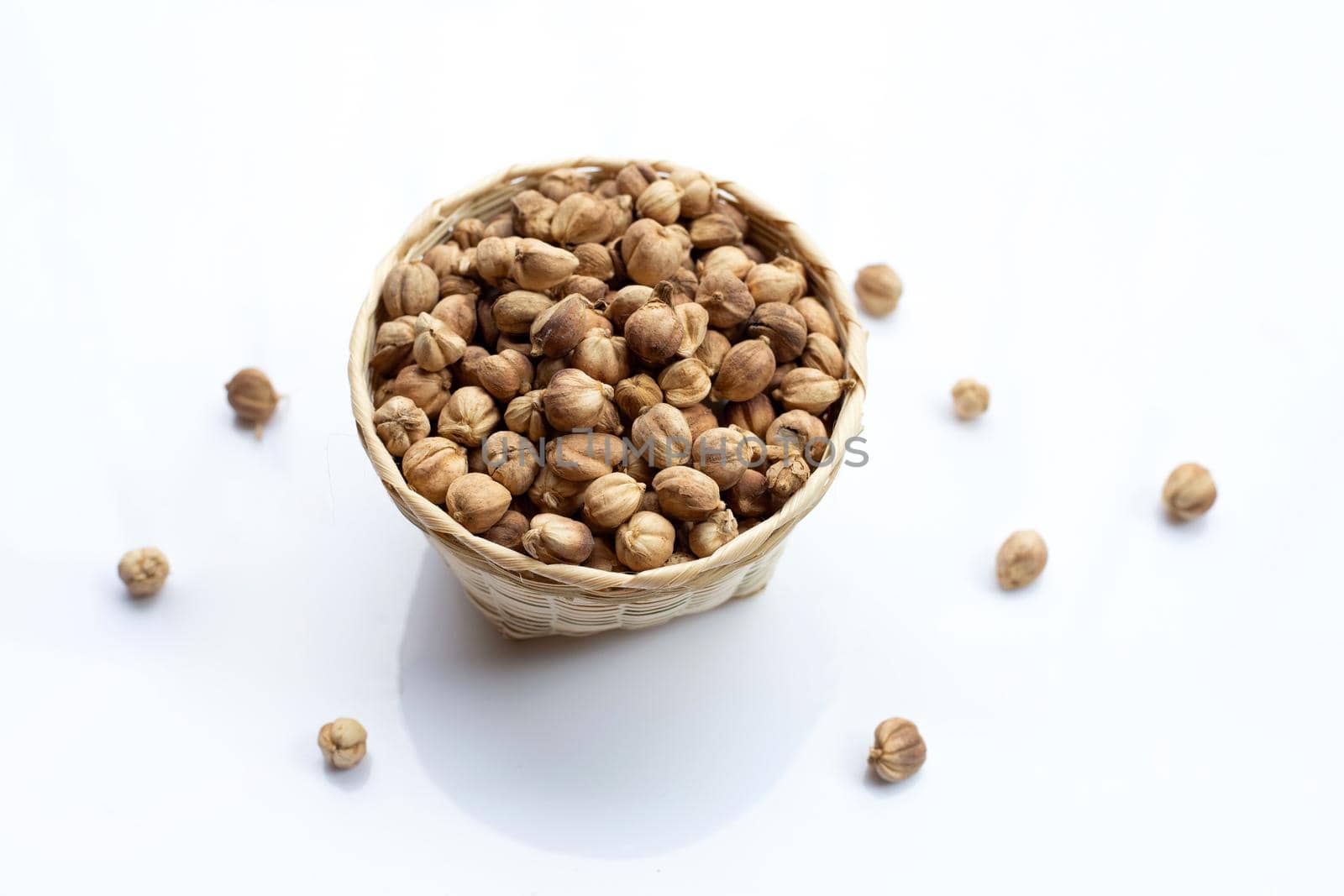 Siam Cardamom or Kapulaga on white background.