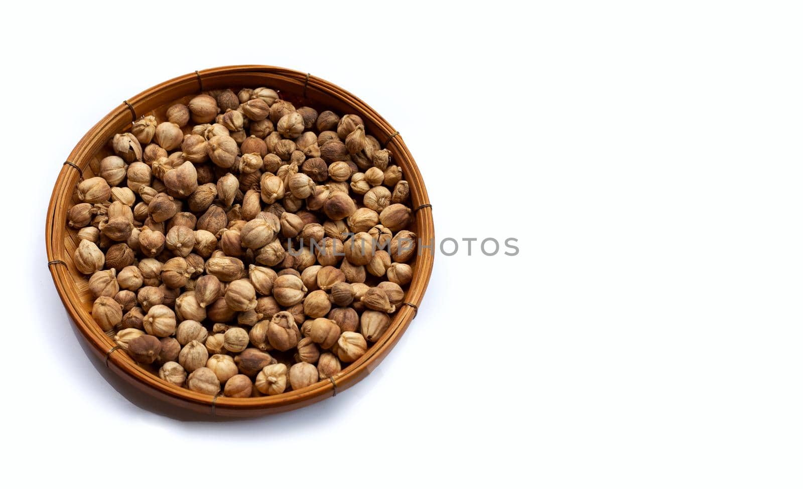 Siam Cardamom or Kapulaga on white background.