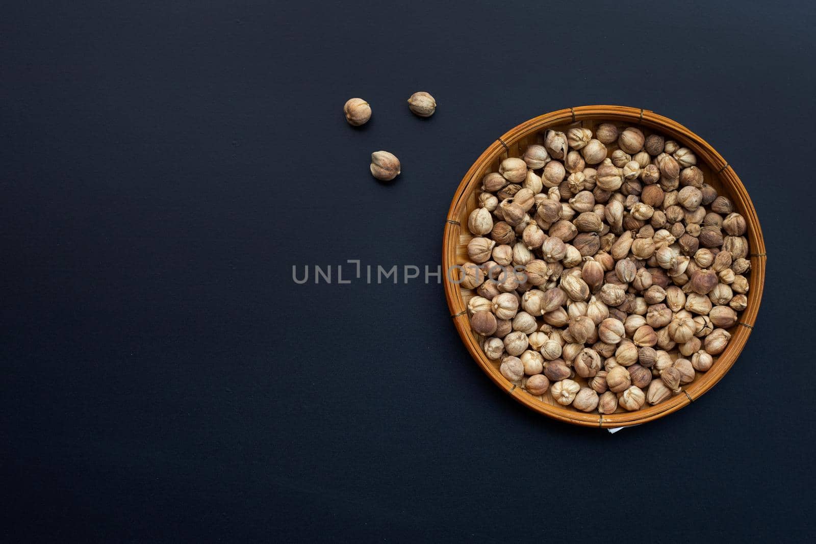 Siam Cardamom or Kapulaga on dark background.