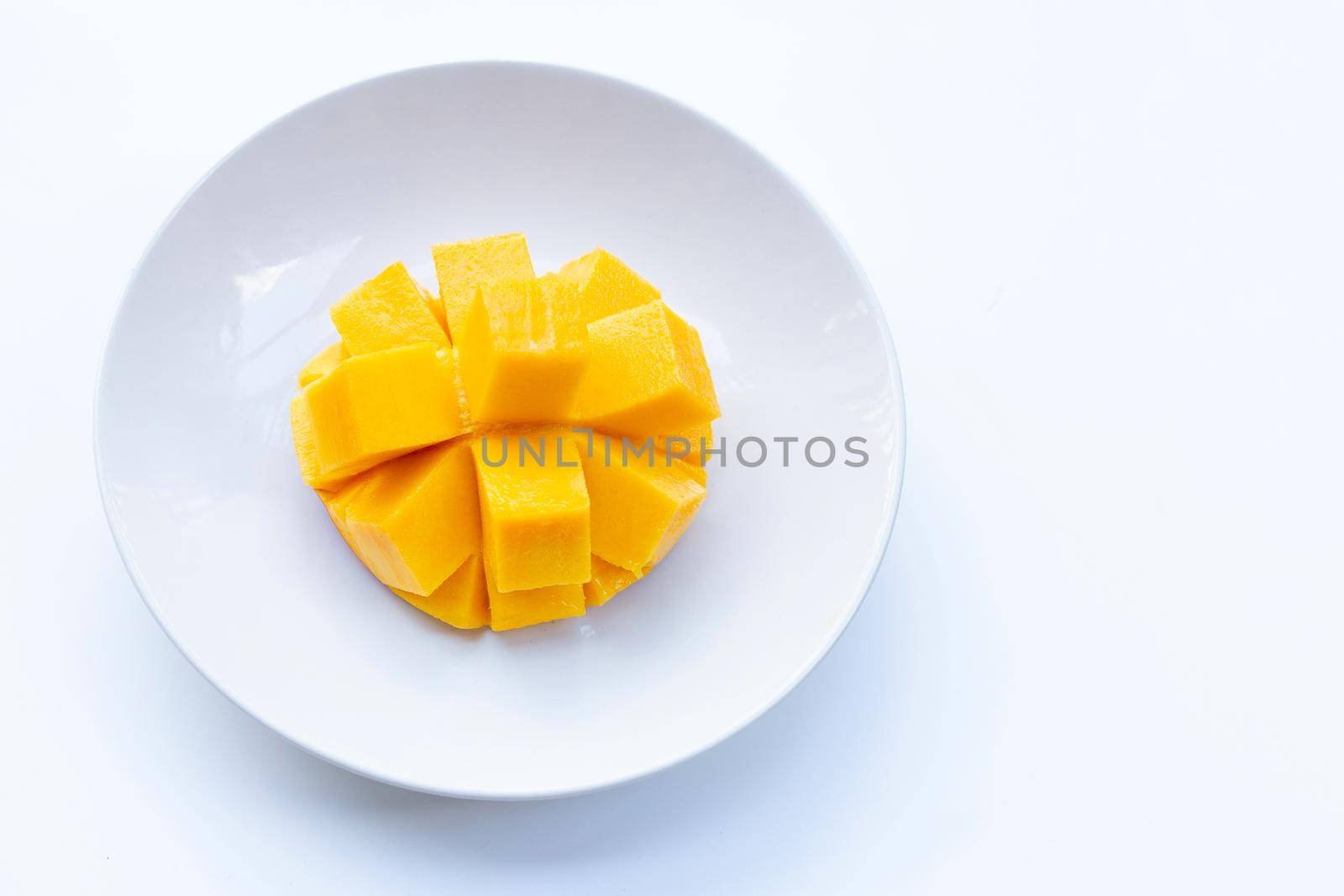 Tropical fruit, Mango on white background.