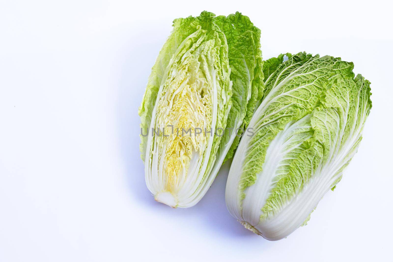 Chinese cabbage on white background.