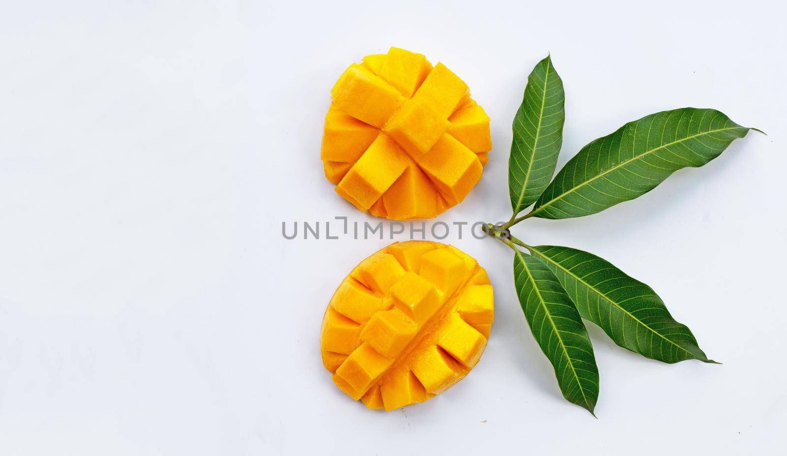 Tropical fruit, Mango on white background.