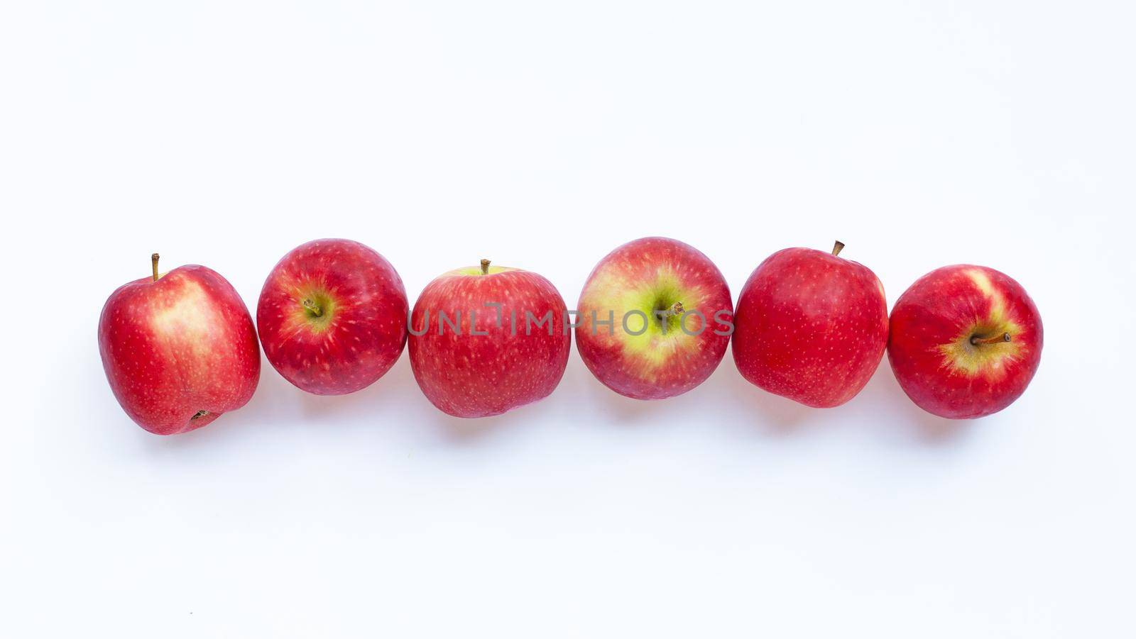 Fresh apples on white background.  by Bowonpat