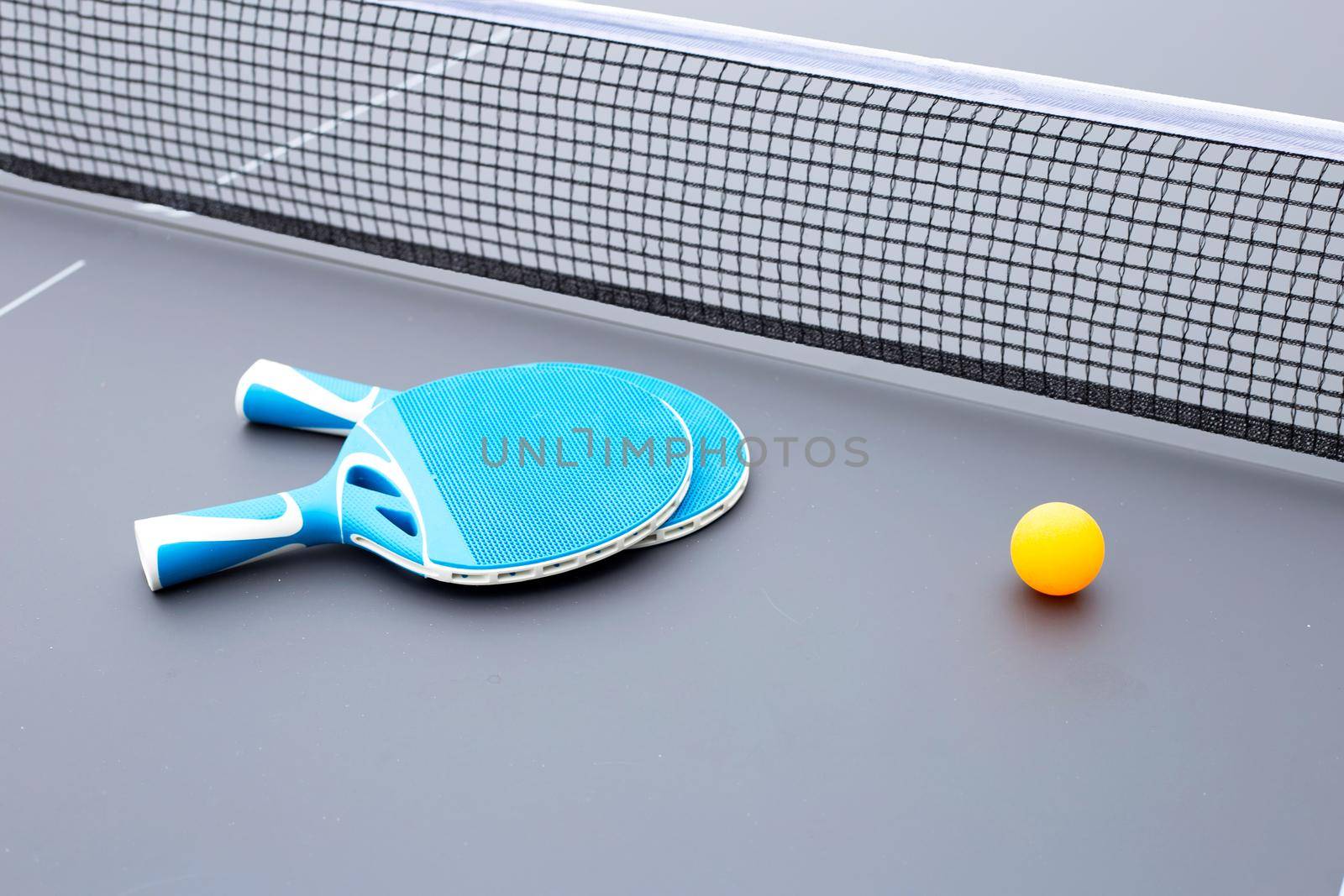 Table tennis equipment racket, ball and net by Bowonpat