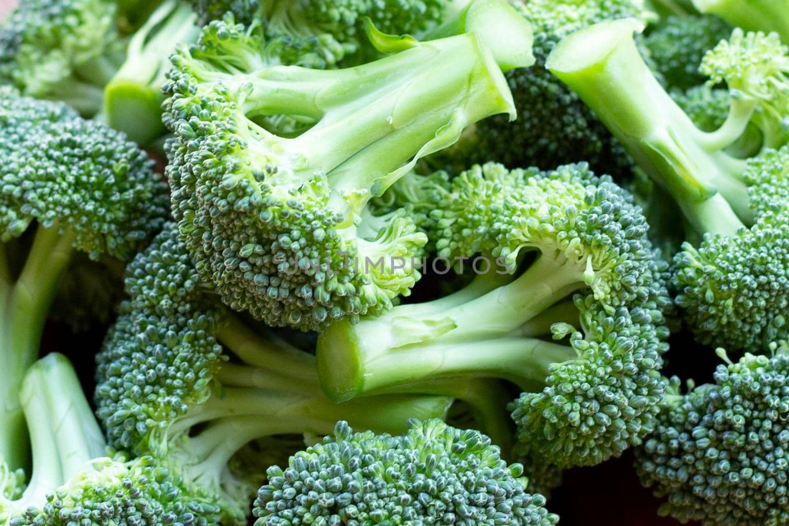 Fresh green broccoli. Close up by Bowonpat