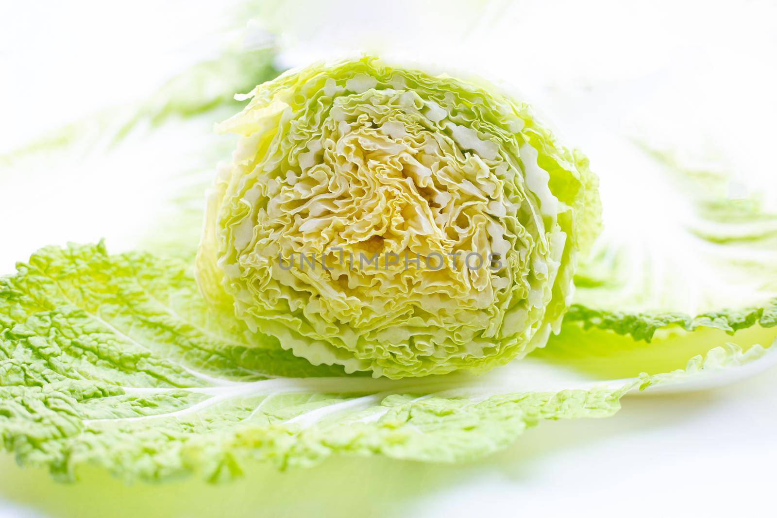 Close up of fresh chinese cabbage by Bowonpat