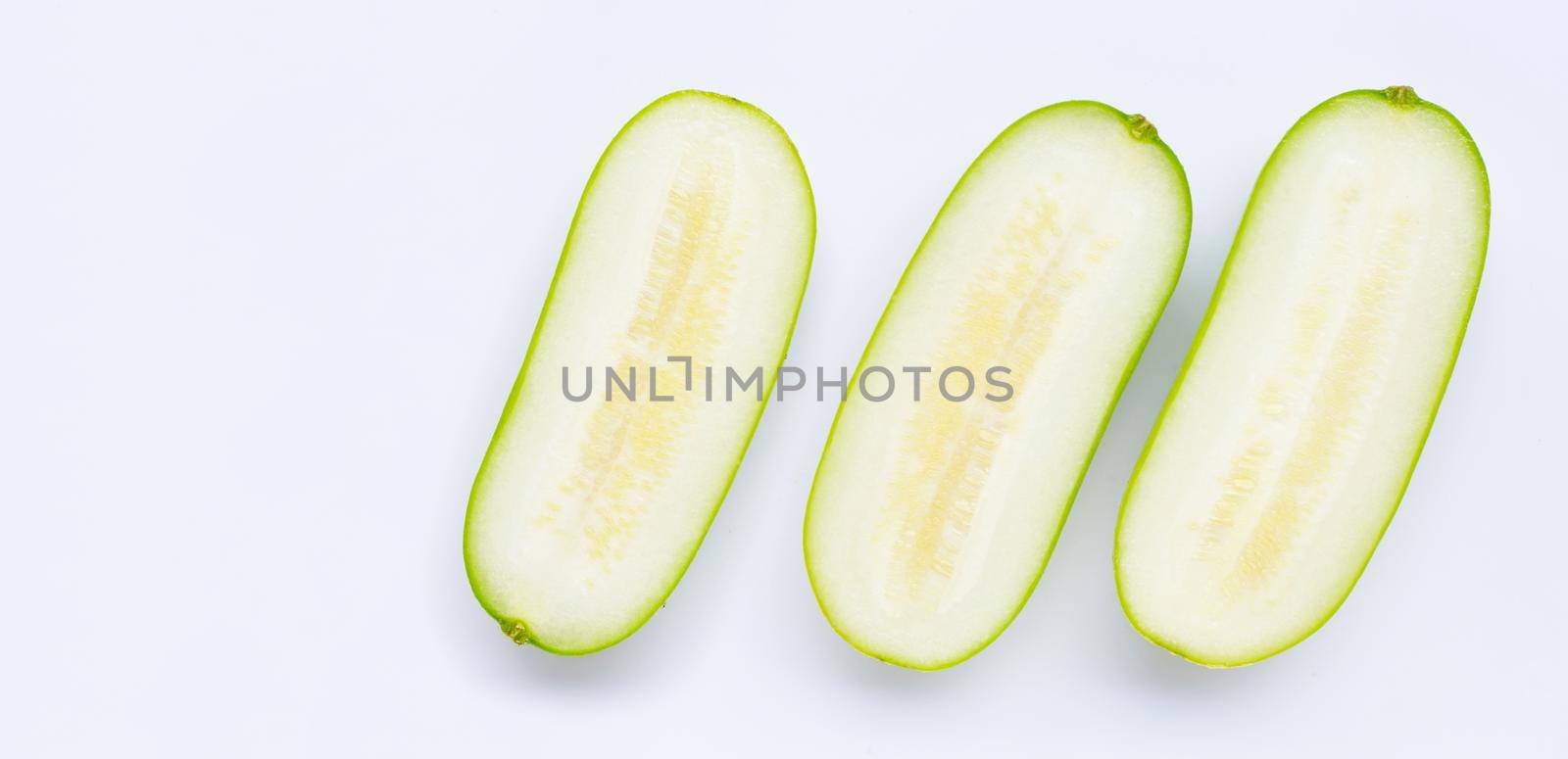 Winter melon on white background.