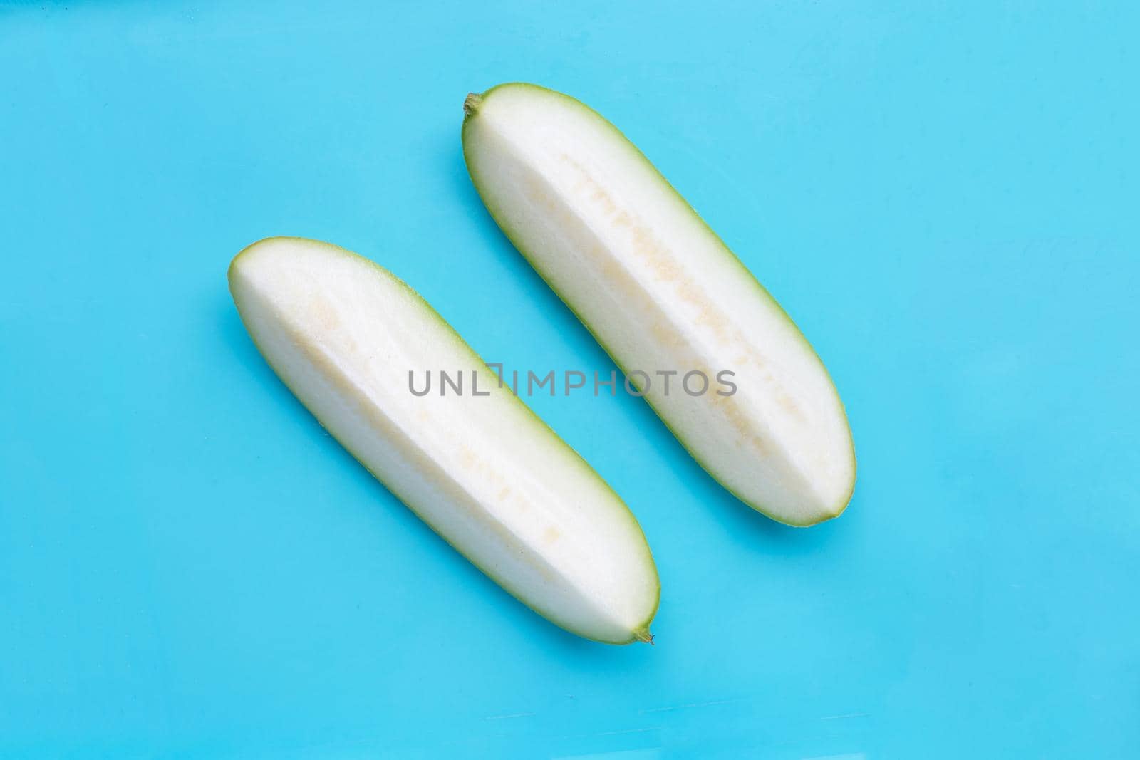 Winter melon on blue background.