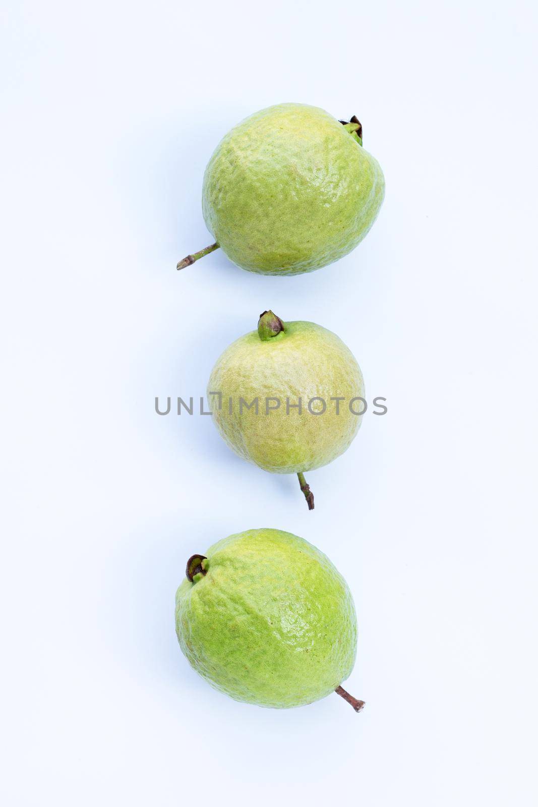 Fresh guava on white background.