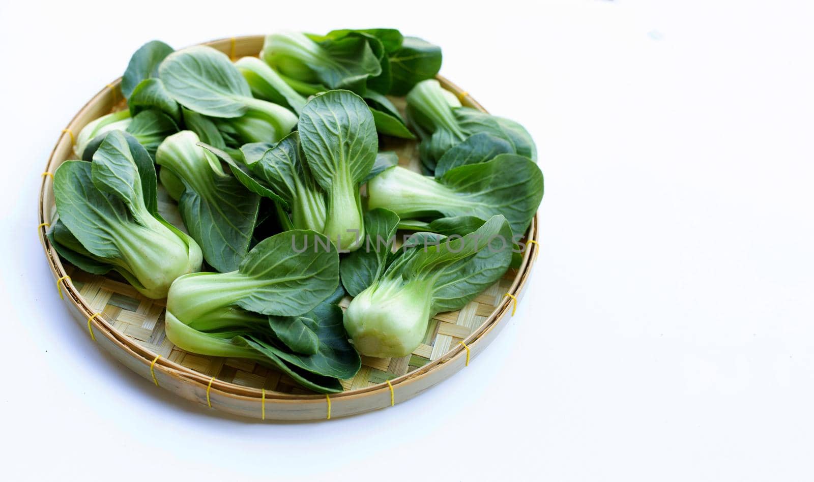 Bok choy on white background.