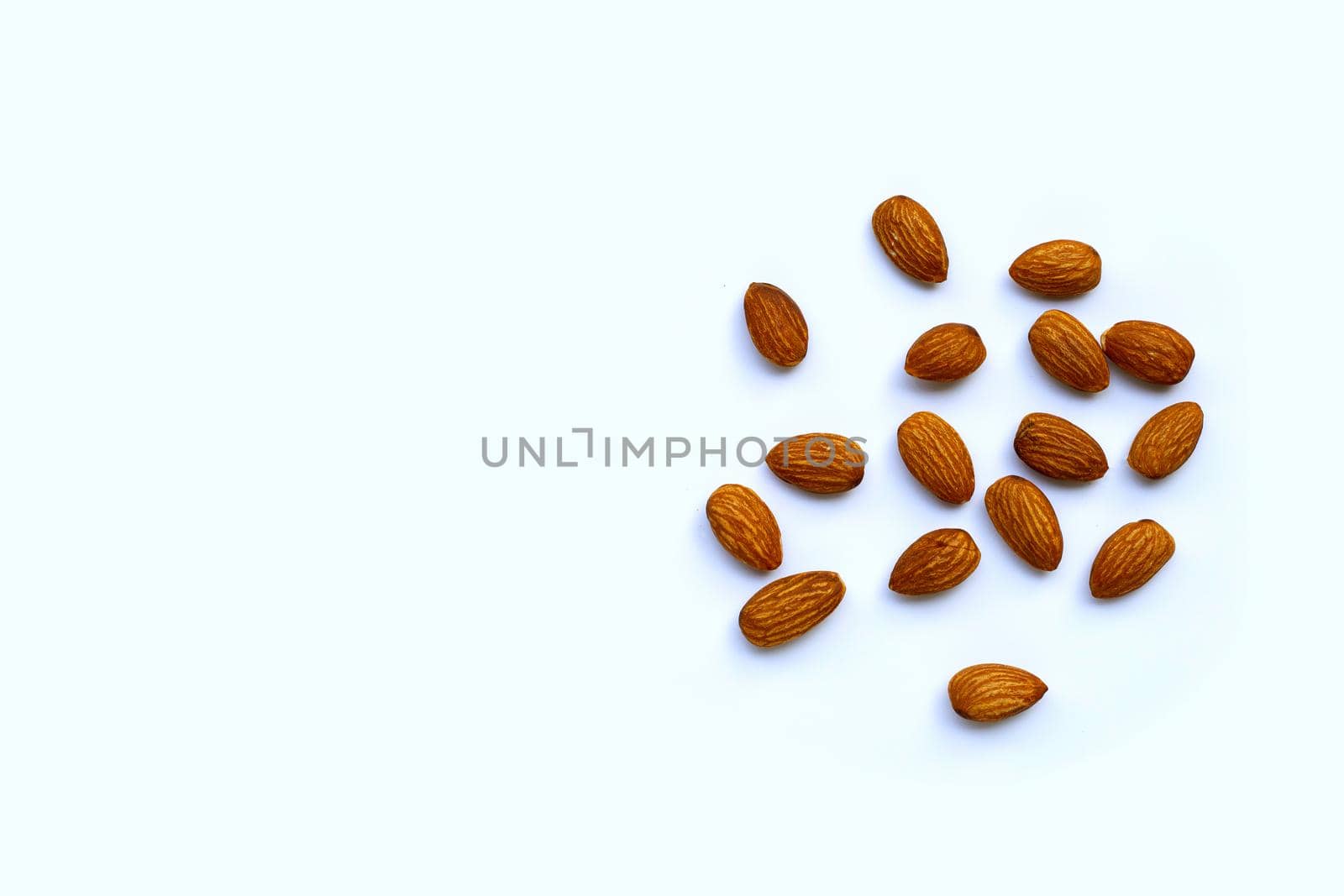 Almonds isolated on white background