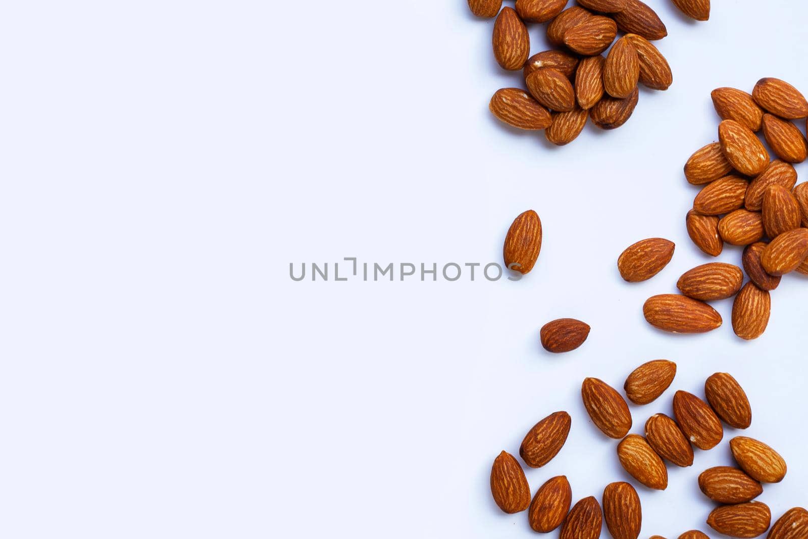 Almonds isolated on white background