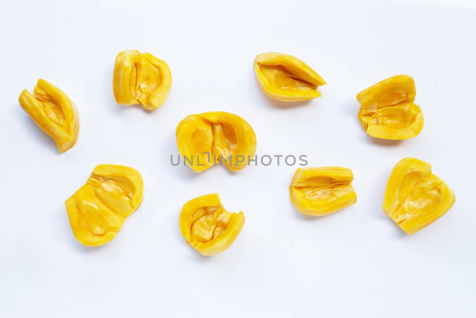 Ripe Jackfruit isolated on white background.