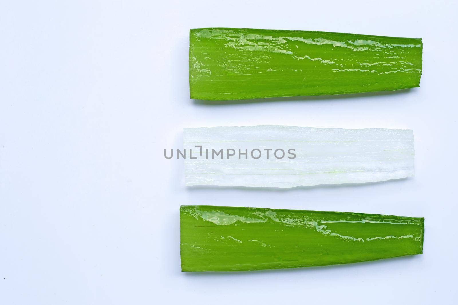 Aloe vera is a popular medicinal plant for health and beauty. Top view