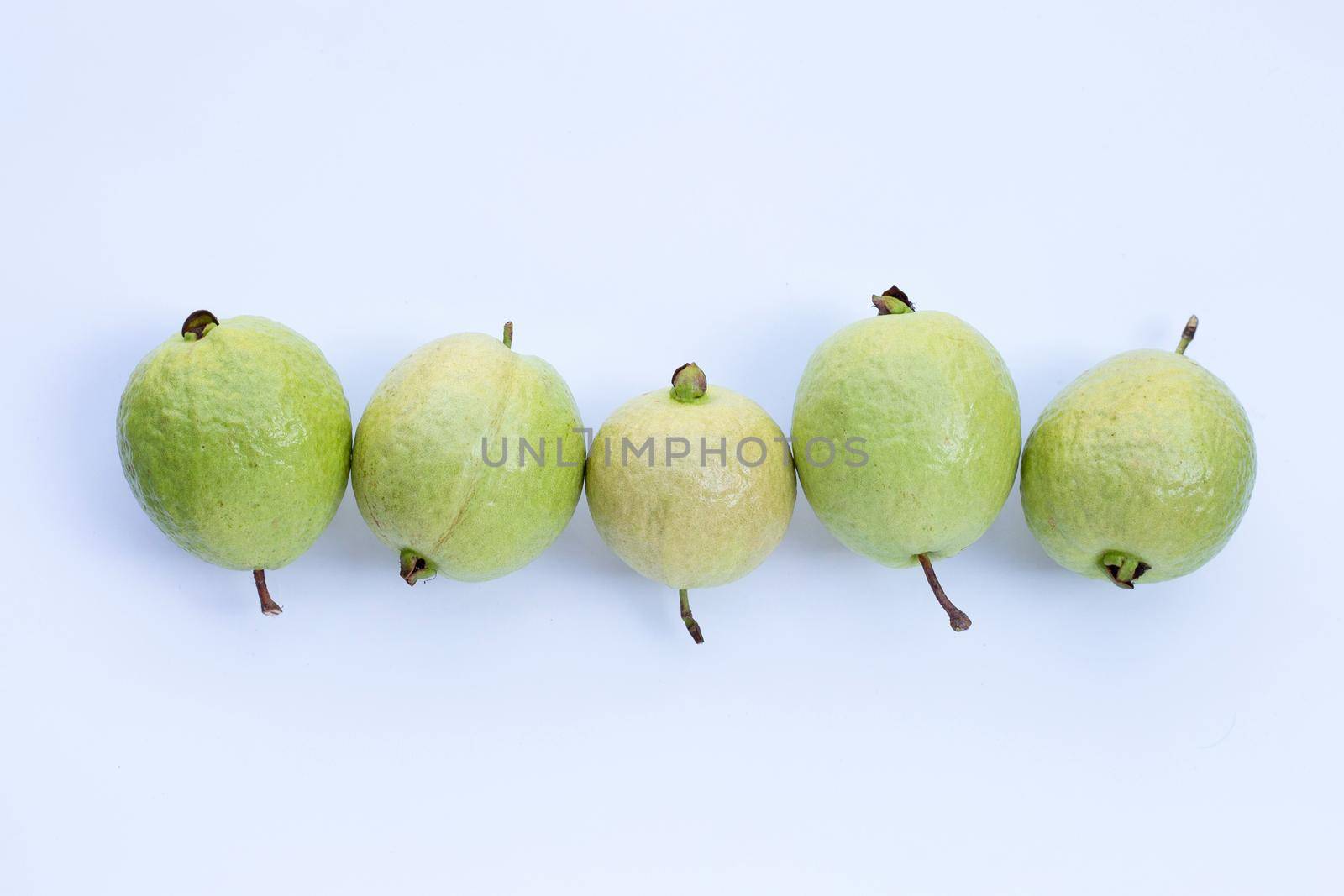 Fresh guava on white background.