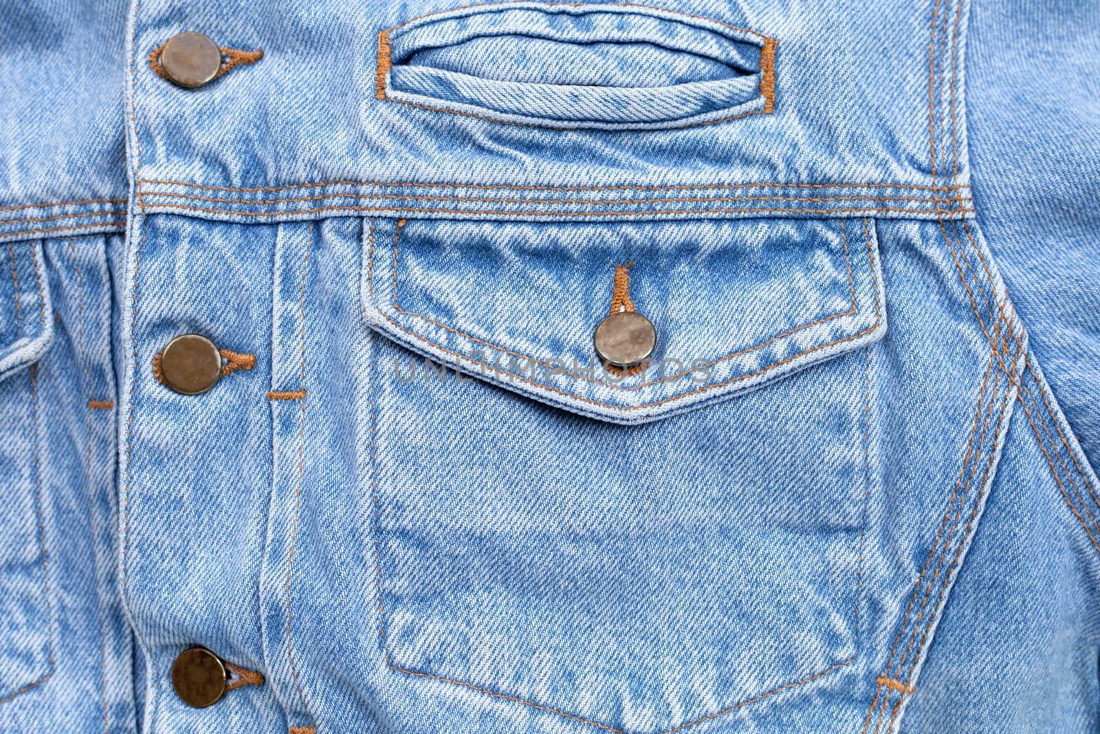 Close up of blue jeans texture for background.