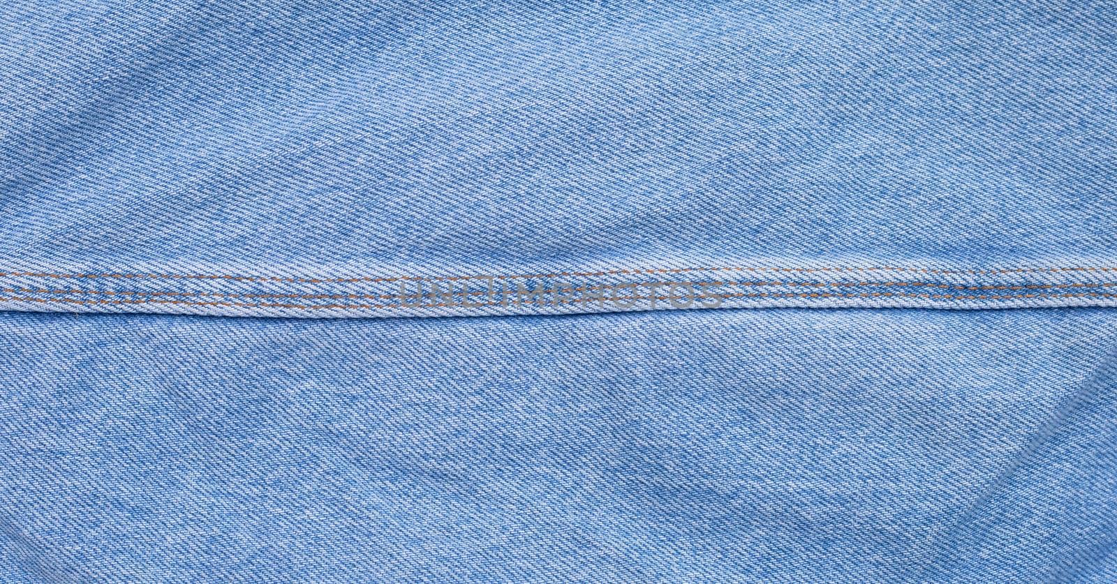 Close up of blue jeans texture for background.