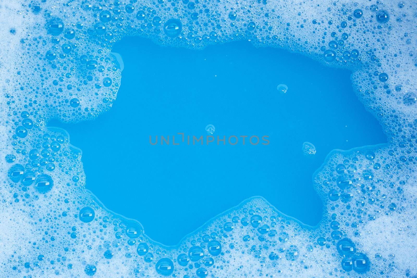 Frame made of detergent foam bubble. Top view