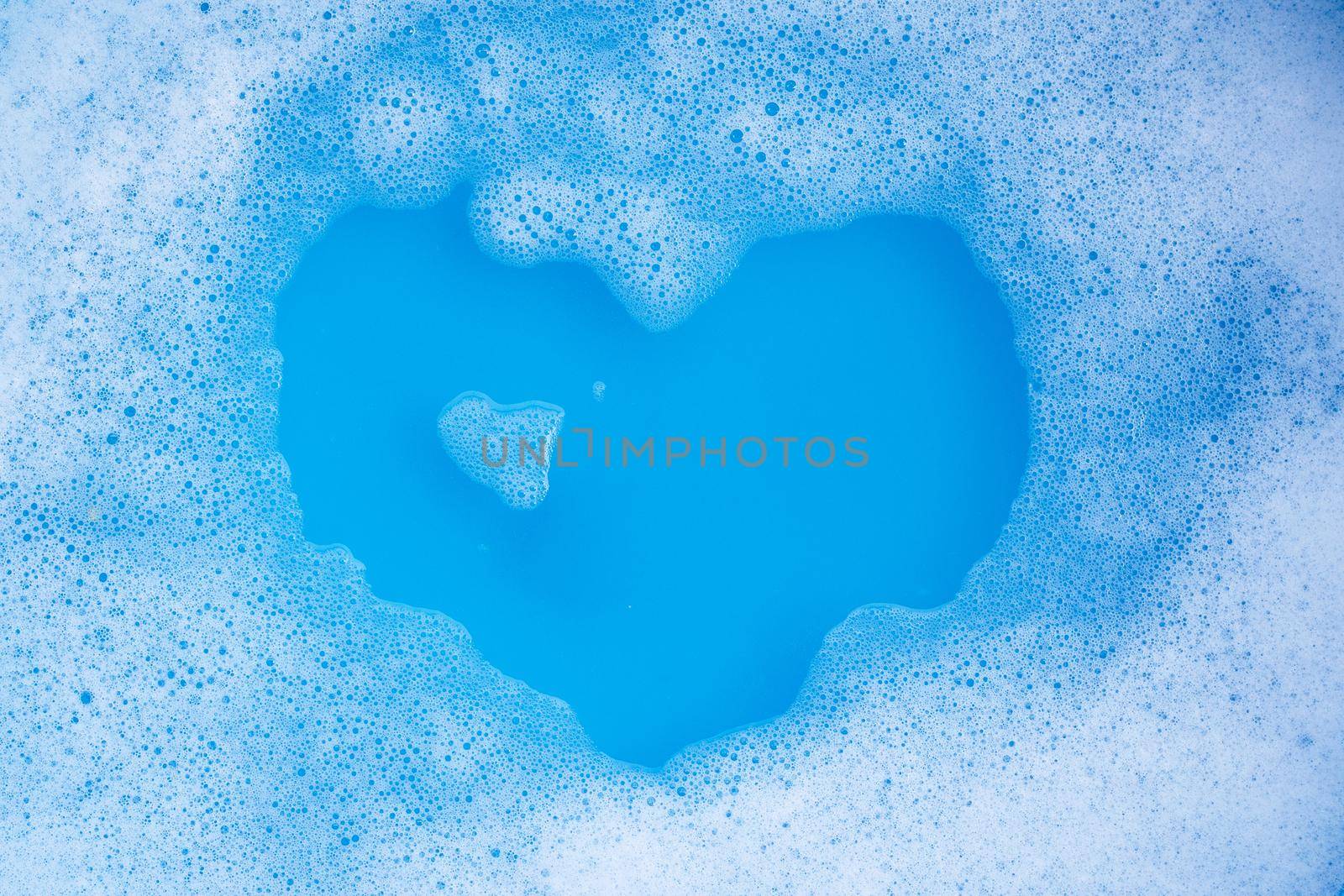 Frame made of detergent foam bubble. Top view